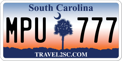 SC license plate MPU777