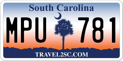 SC license plate MPU781