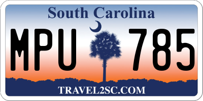 SC license plate MPU785