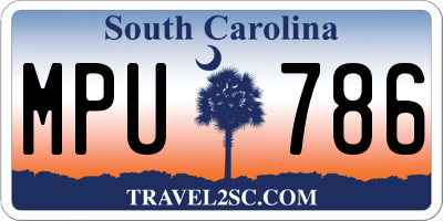 SC license plate MPU786