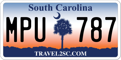 SC license plate MPU787