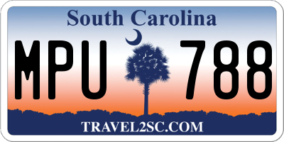 SC license plate MPU788