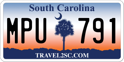 SC license plate MPU791