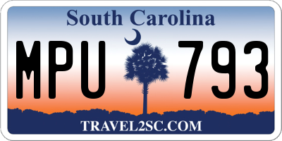 SC license plate MPU793