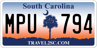 SC license plate MPU794