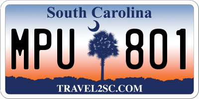 SC license plate MPU801