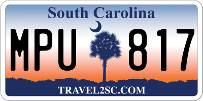 SC license plate MPU817