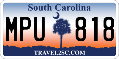 SC license plate MPU818