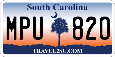 SC license plate MPU820