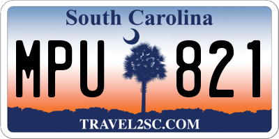 SC license plate MPU821