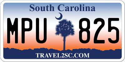 SC license plate MPU825