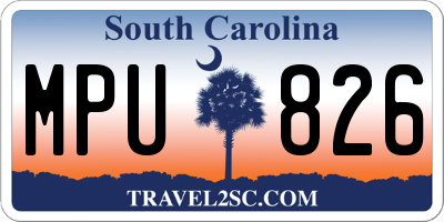 SC license plate MPU826