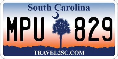 SC license plate MPU829