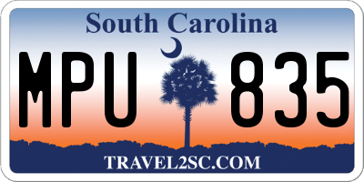 SC license plate MPU835