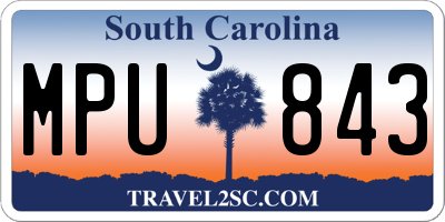 SC license plate MPU843