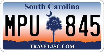 SC license plate MPU845