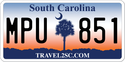 SC license plate MPU851
