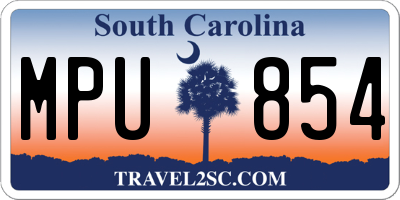 SC license plate MPU854