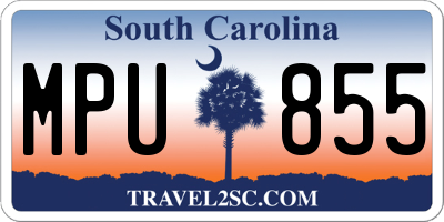 SC license plate MPU855