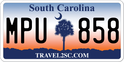 SC license plate MPU858
