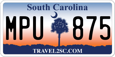 SC license plate MPU875