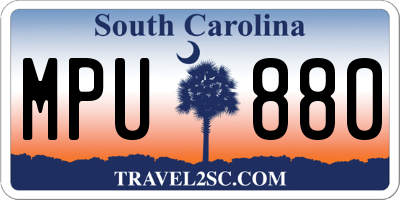 SC license plate MPU880