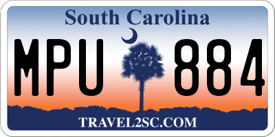 SC license plate MPU884