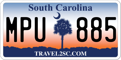 SC license plate MPU885