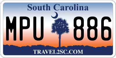 SC license plate MPU886