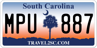 SC license plate MPU887