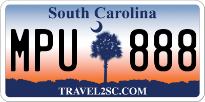SC license plate MPU888