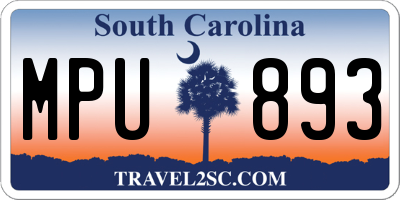SC license plate MPU893