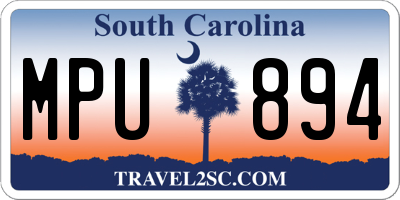 SC license plate MPU894