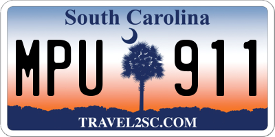 SC license plate MPU911