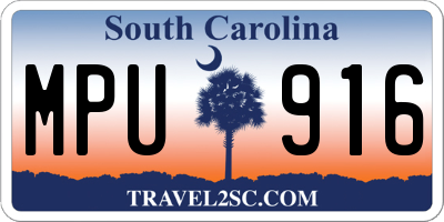 SC license plate MPU916