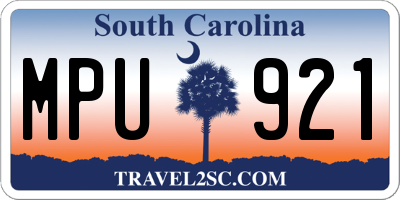 SC license plate MPU921