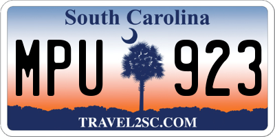 SC license plate MPU923