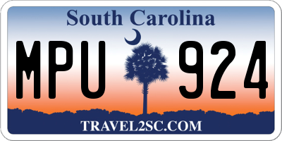 SC license plate MPU924