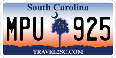SC license plate MPU925