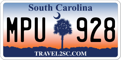 SC license plate MPU928