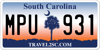 SC license plate MPU931