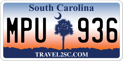 SC license plate MPU936