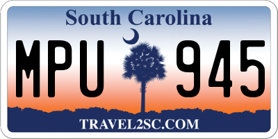 SC license plate MPU945