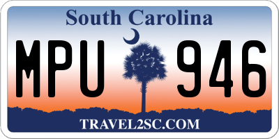 SC license plate MPU946