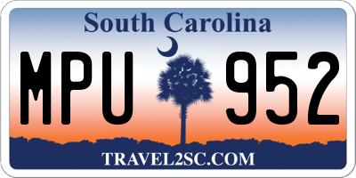 SC license plate MPU952