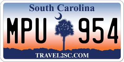 SC license plate MPU954