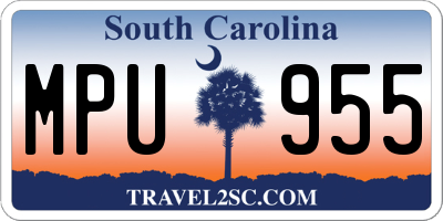 SC license plate MPU955