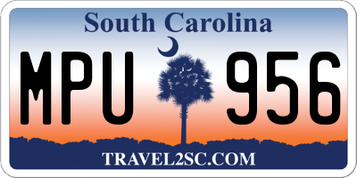 SC license plate MPU956