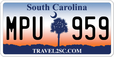 SC license plate MPU959