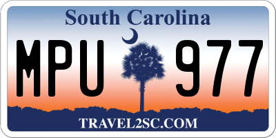 SC license plate MPU977